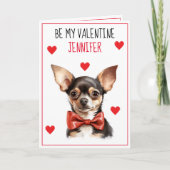 Chihuahua Dog I Woof You Valentijn Kaart (Voorkant)