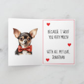 Chihuahua Dog I Woof You Valentijn Kaart (Binnen)