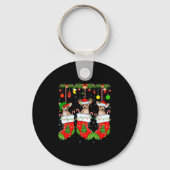 Chihuahua Dog In Christmas Socks Funny Pet Dog Lov Sleutelhanger (Voorkant)