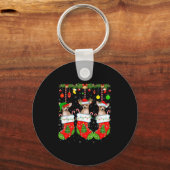 Chihuahua Dog In Christmas Socks Funny Pet Dog Lov Sleutelhanger (Voorkant)