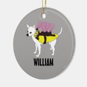 Chihuahua Dog in een gepersonaliseerd Coyote Jacke Keramisch Ornament (Links)