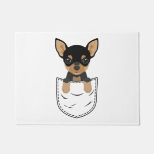 Chihuahua Dog in Pocket Deurmat