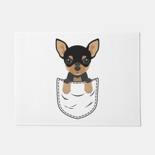 Chihuahua Dog in Pocket Deurmat (Voorkant)