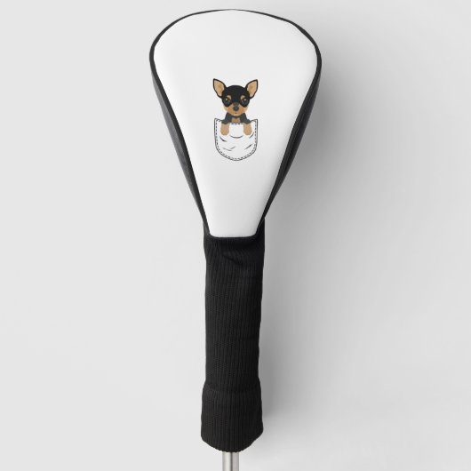 Chihuahua Dog in Pocket Golfheadcover (Voorkant)