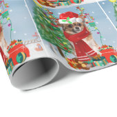 Chihuahua Dog in sneeuw met kerstcadeaus Cadeaupapier (Rol Hoek)