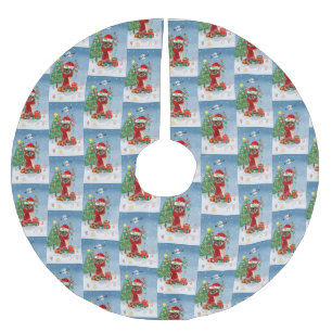 Chihuahua Dog in sneeuw met kerstcadeaus Kerstboom Rok