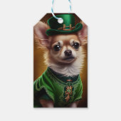 Chihuahua Dog in St. Patrick's Day Dress Cadeaulabel (Voorkant)