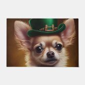 Chihuahua Dog in St. Patrick's Day Dress Deurmat (Voorkant)