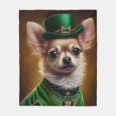 Chihuahua Dog in St. Patrick's Day Dress Fleece Deken (Voorkant)