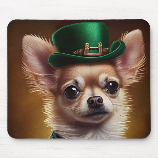 Chihuahua Dog in St. Patrick's Day Dress Muismat (Voorkant)