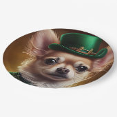 Chihuahua Dog in St. Patrick's Day Dress Papieren Bordje (Gekanteld)