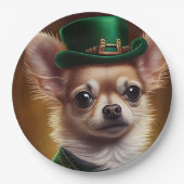 Chihuahua Dog in St. Patrick's Day Dress Papieren Bordje (Voorkant)