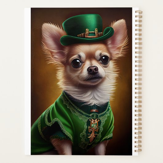 Chihuahua Dog in St. Patrick's Day Dress Planner (Achterkant)