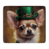 Chihuahua Dog in St. Patrick's Day Dress Snijplank (Voorkant)