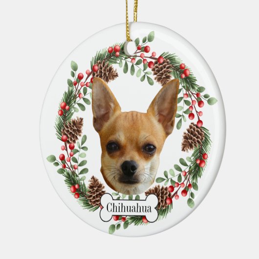 Chihuahua dog keramisch ornament (Links)