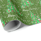 Chihuahua Dog kerstboom Holiday Green Cadeaupapier (Rol Hoek)