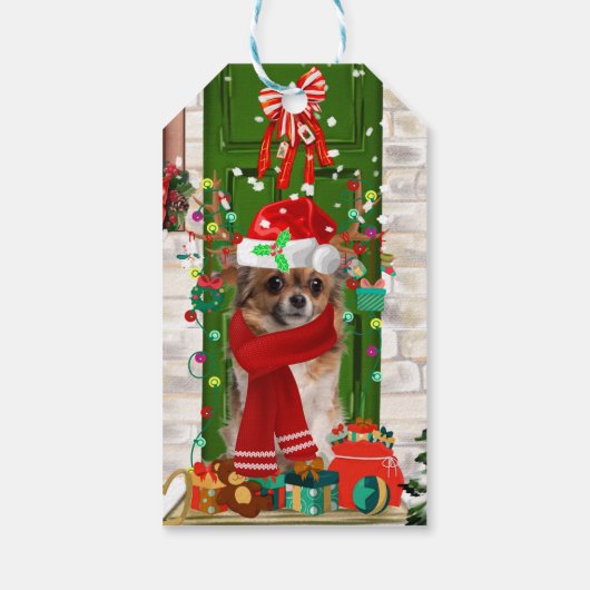 Chihuahua Dog Kerstmis Cadeaulabel (Achterkant)