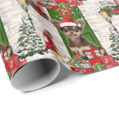 Chihuahua Dog Kerstmis Cadeaupapier (Rol Hoek)