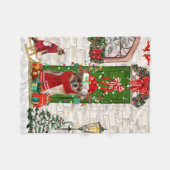 Chihuahua Dog Kerstmis Fleece Deken (Voorkant (Horizontaal))