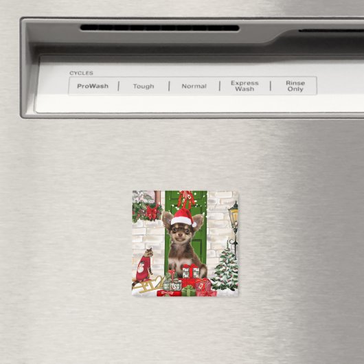 Chihuahua Dog Kerstmis Magneet (Insitu (Vaatwasser))