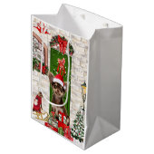 Chihuahua Dog Kerstmis Medium Cadeauzakje (Voorkant Gekanteld)