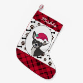 Chihuahua Dog Kerstmis met aangepaste naam van de  Kleine Kerstsok (Voorkant (Hangend))