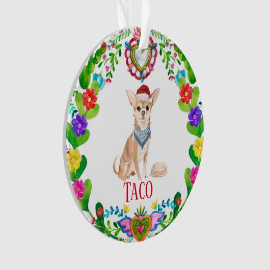 Chihuahua Dog Kerstmis Ornament (voorkant)