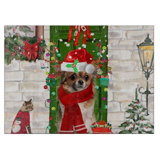 Chihuahua Dog Kerstmis Snijplank (Voorkant)