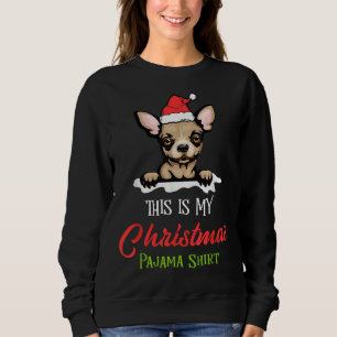 Chihuahua Dog Kerstpyjama Santa Clause Trui