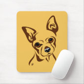 Chihuahua Dog Line Portrait Muismat (Met muis)