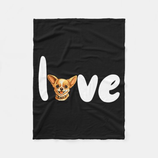 Chihuahua Dog Love For Valentines Day Fleece Deken (Voorkant)