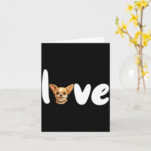 Chihuahua Dog Love For Valentine's Day Kaart (Gele Bloem)