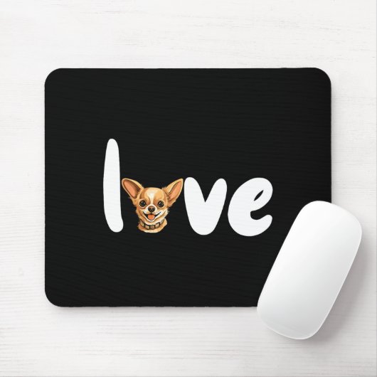 Chihuahua Dog Love For Valentine's Day Muismat (Met muis)
