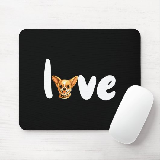 Chihuahua Dog Love For Valentines Day  Muismat (Met muis)