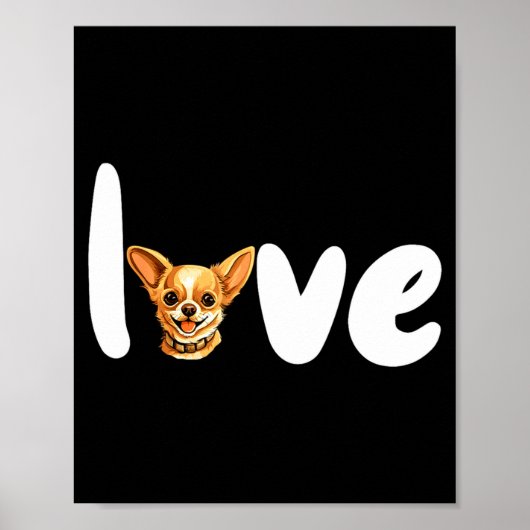 Chihuahua Dog Love For Valentines Day Poster (Voorkant)
