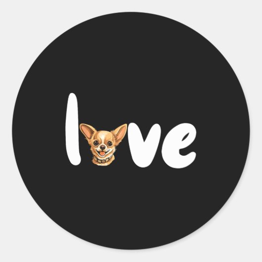 Chihuahua Dog Love For Valentine's Day  Ronde Sticker (Voorkant)