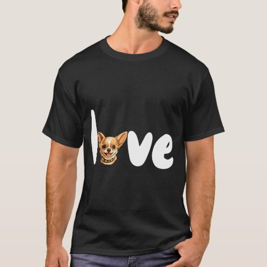 Chihuahua Dog Love For Valentine's Day  T-shirt (Voorkant)