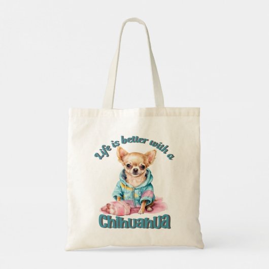 Chihuahua Dog-Lover Canvas tas (Achterkant)