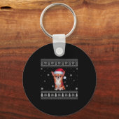Chihuahua Dog Lovers Men Women Santa Ugly Xmas Swe Sleutelhanger (Voorkant)