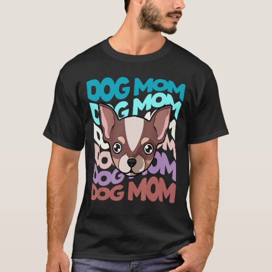 Chihuahua Dog Mam Retro  Dog Mama T-shirt (Voorkant)