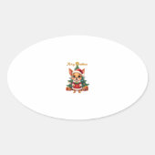 Chihuahua Dog Merry Christmas Ovale Sticker (Voorkant)