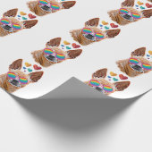 Chihuahua Dog met harten Valentijnsdag Cadeaupapier (Hoek)