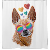 Chihuahua Dog met harten Valentijnsdag Douchegordijn (Voorkant)