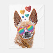 Chihuahua Dog met harten Valentijnsdag Fleece Deken (Voorkant)