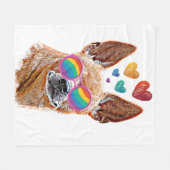 Chihuahua Dog met harten Valentijnsdag Fleece Deken (Voorkant (Horizontaal))