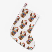 Chihuahua Dog met harten Valentijnsdag Kleine Kerstsok (Voorkant (Hangend))