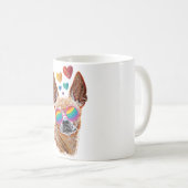 Chihuahua Dog met harten Valentijnsdag Koffiemok (Voorkant rechts)