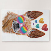 Chihuahua Dog met harten Valentijnsdag Legpuzzel (Horizontaal)