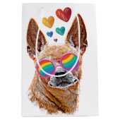 Chihuahua Dog met harten Valentijnsdag Medium Cadeauzakje (Voorkant)