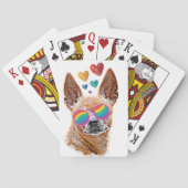 Chihuahua Dog met harten Valentijnsdag Pokerkaarten (Achterkant)